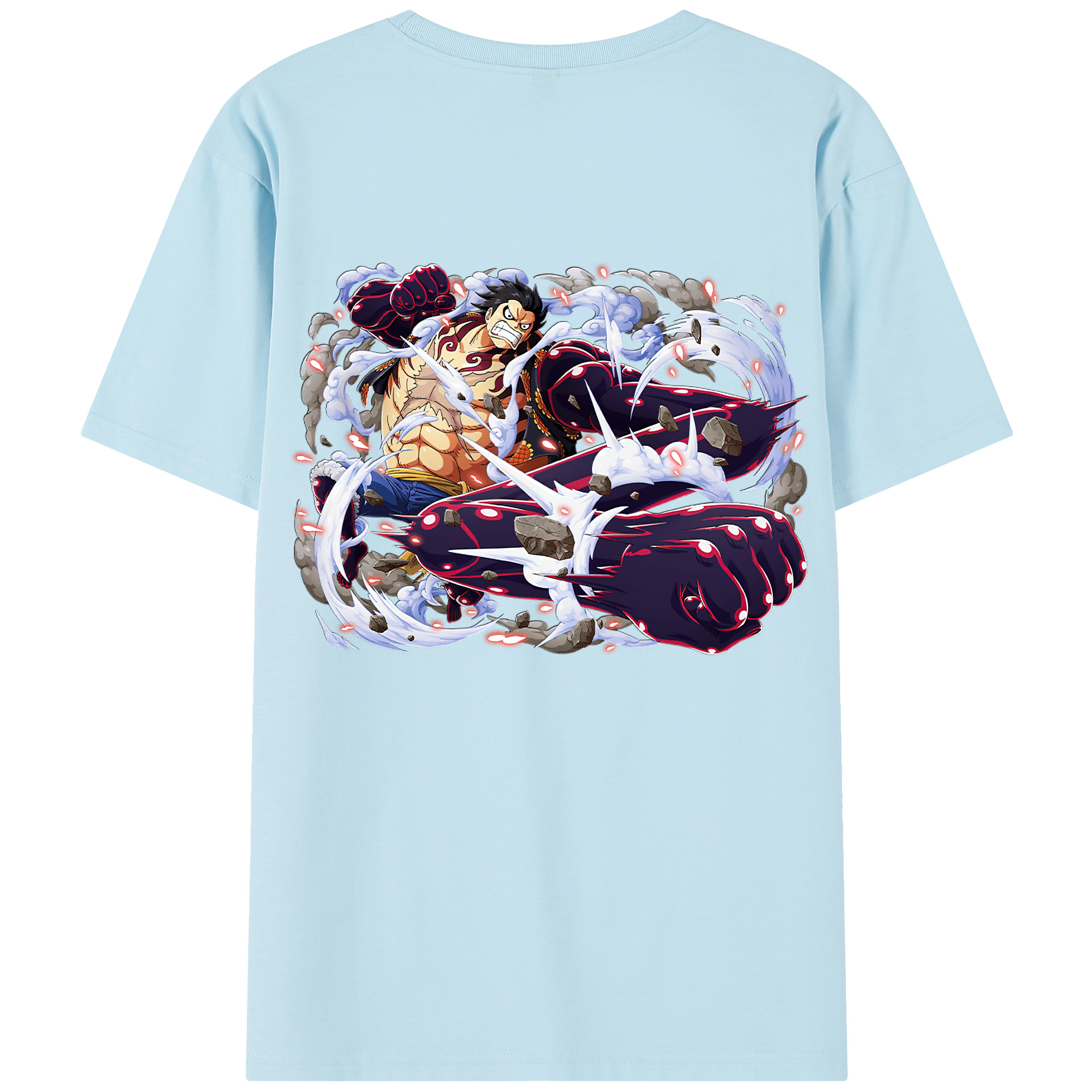 ワンピース モンキー・D・ルフィ ONE PIECE Monkey D. Luffy 綿100％半袖Tシャツ（背面プリント）